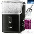 Nugget Ice Maker Countertop, Soft Chewable Pellet Ice Machine, Qunler 33/44 Lbs Per Day Self-Cleaning Stainless Steel Ice Maker for Iced Coffee, Soda, Tea, And Home Coffee Bar & Gifts for Coffee Lovers